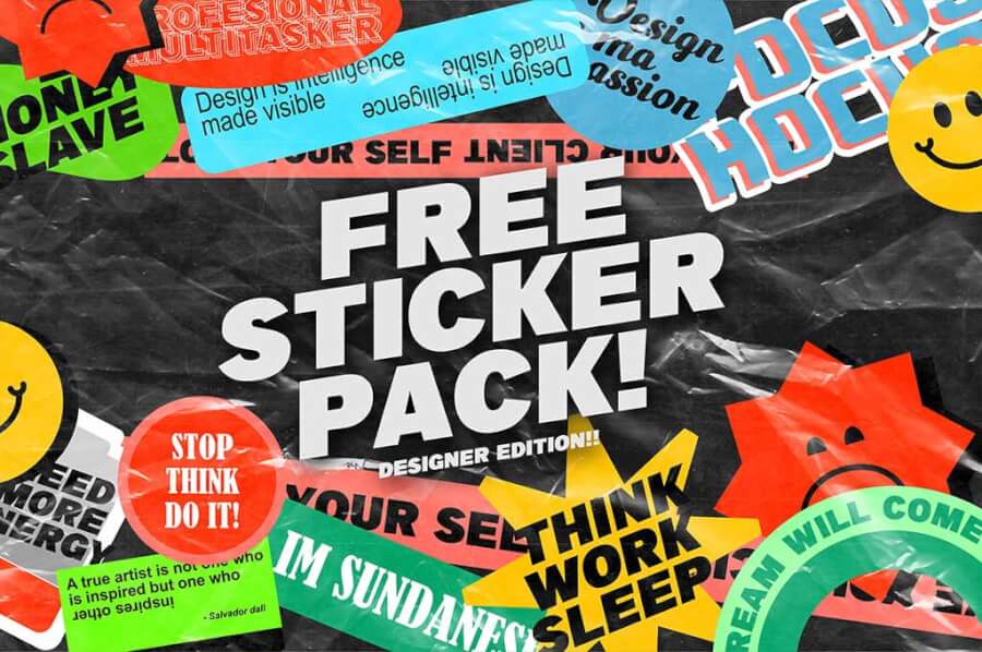 Free Sticker Mockups (PSD)