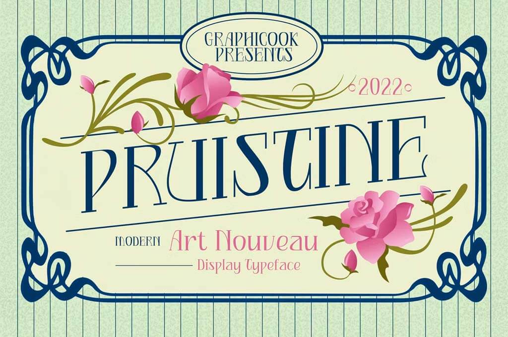 Pruistine Art Nouveau Display Typeface