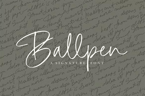 Ballpen Handwritten Signature Font