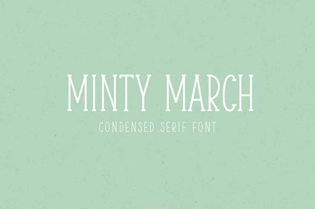 Minty March, Condensed Serif Font