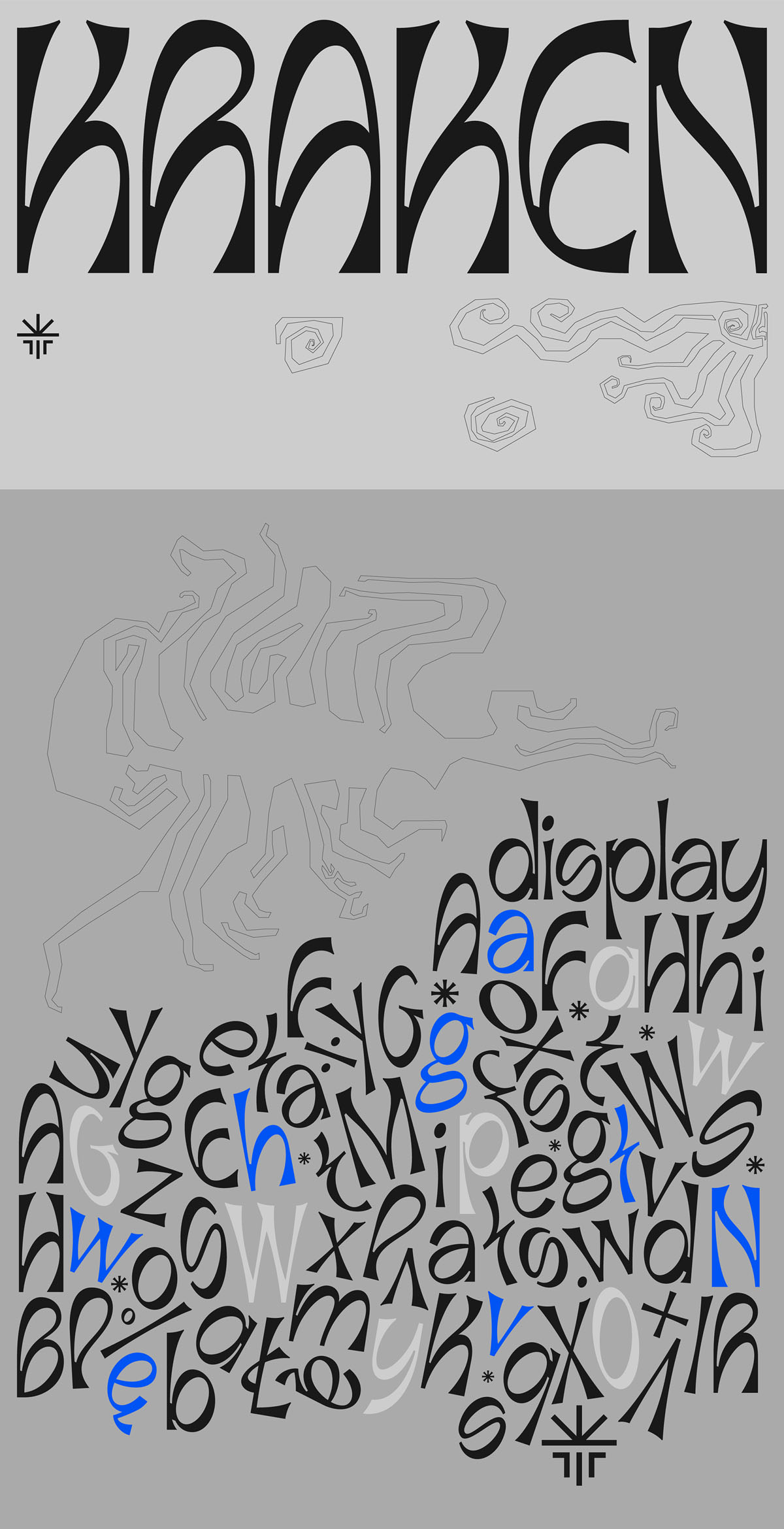 KRAKEN font design by Patryk Zarach & the Academy of Fine Arts in Gdańsk