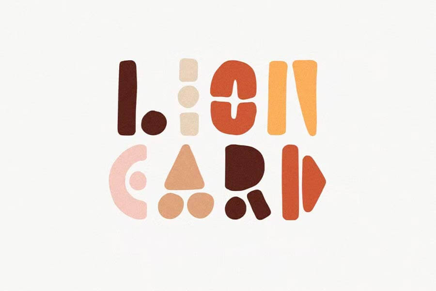 Lion Card Handmade Geometric Font