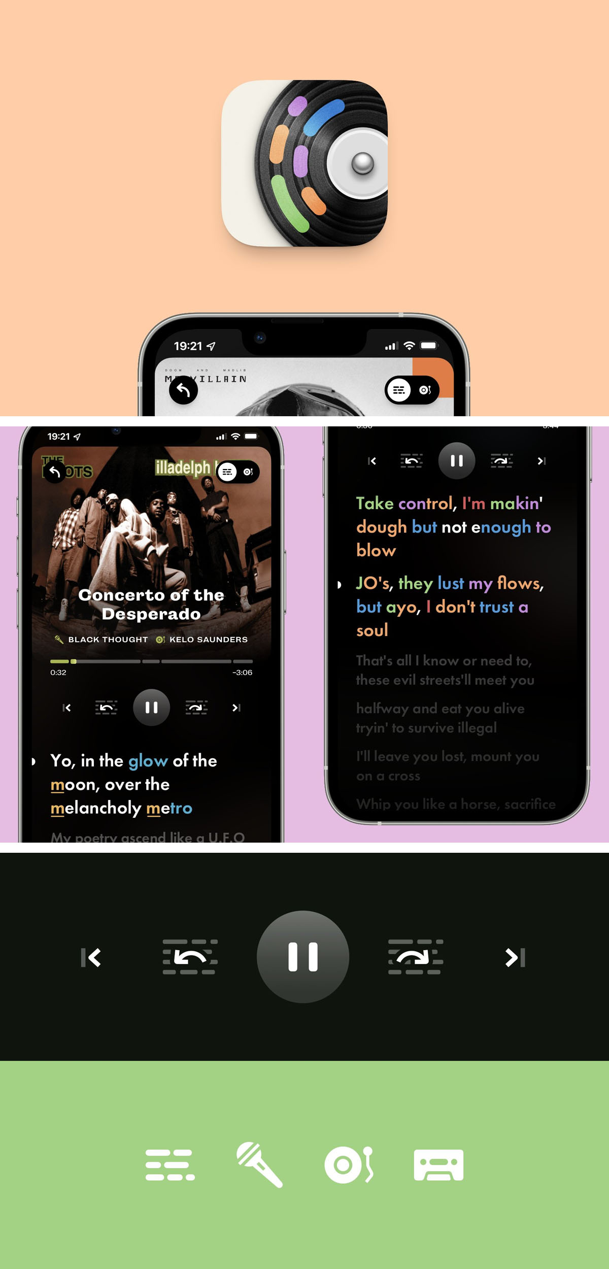 Music app design by Prekesh made in Sketch for iPhone