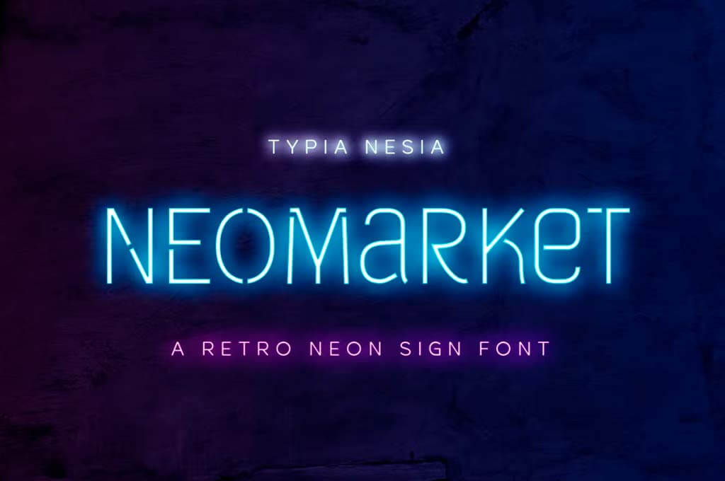 Neomarket Retro Neon Sign Font