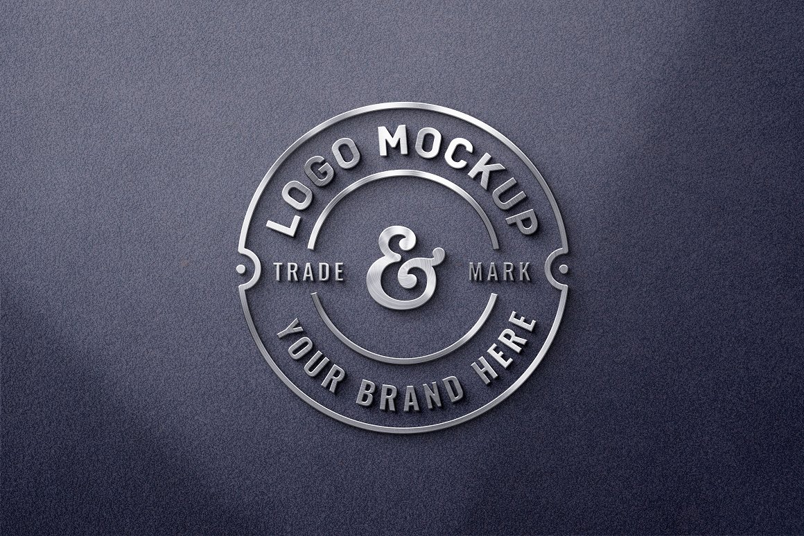 Silver Metal 3D Logo Mockup