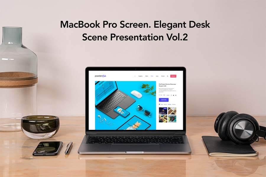 Desk PSD MacBook Pre Scene Set