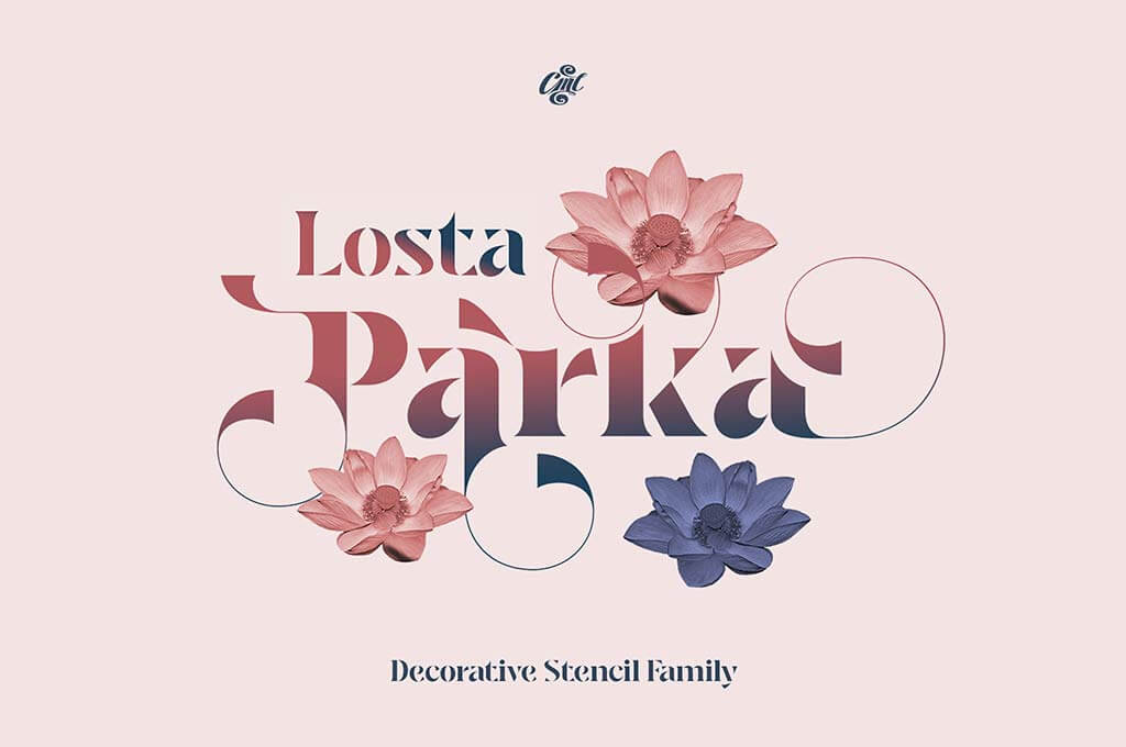 Losta Parka — Decorative Stencil Font Family