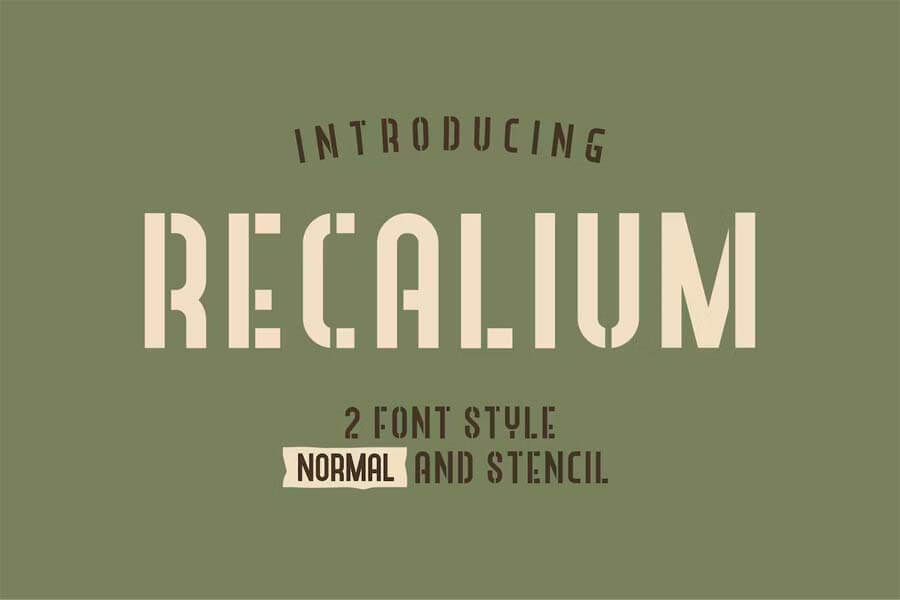 Recalium Stencil Sans Serif