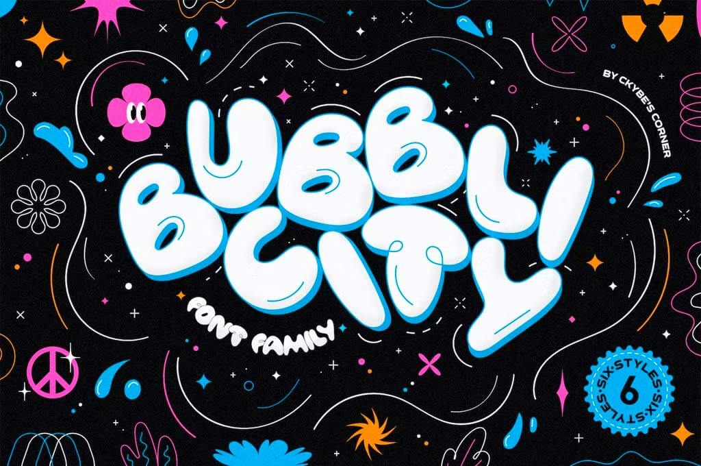 Bubblicity | Bubble Font Family