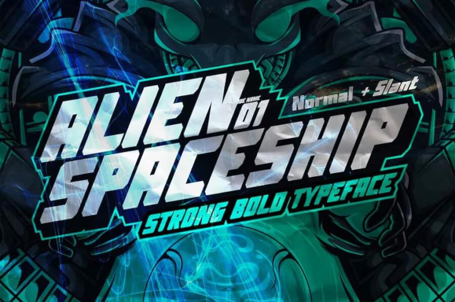An Alien Spaceship — Strong Bold Font