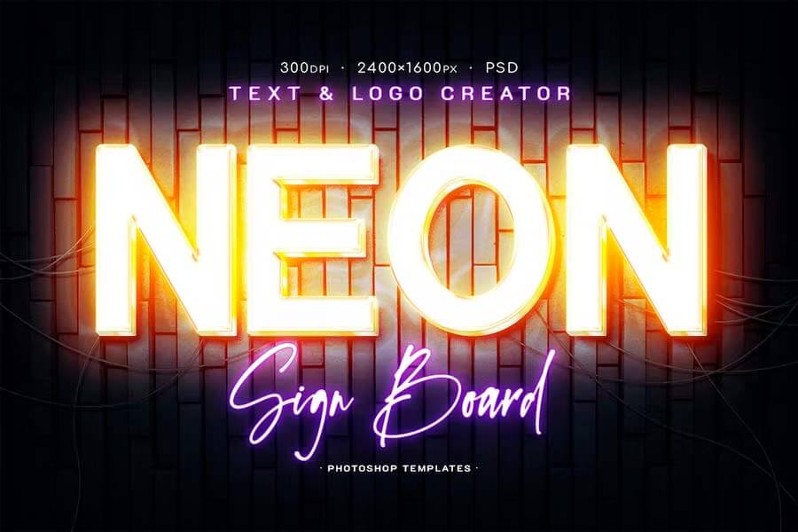 Editable Neon Signboard