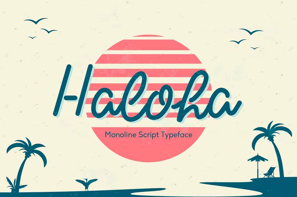 Haloha — Monoline Script Typeface