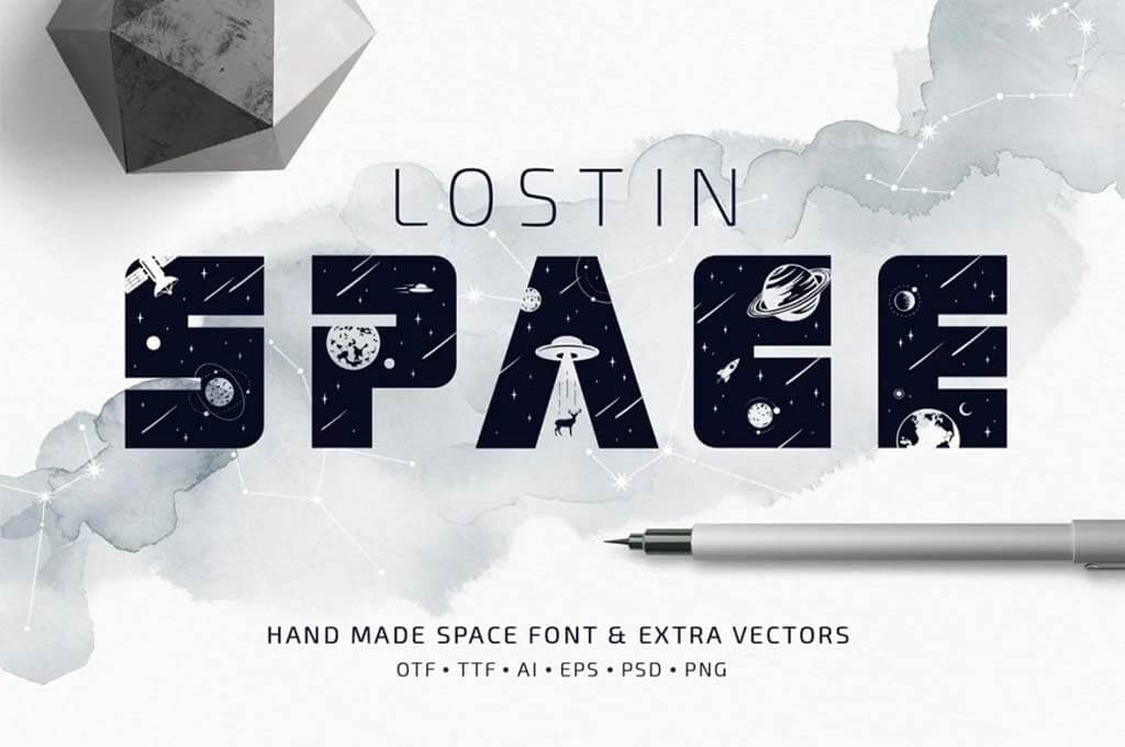 Lost in Space — Regular and Color Font (SVG)