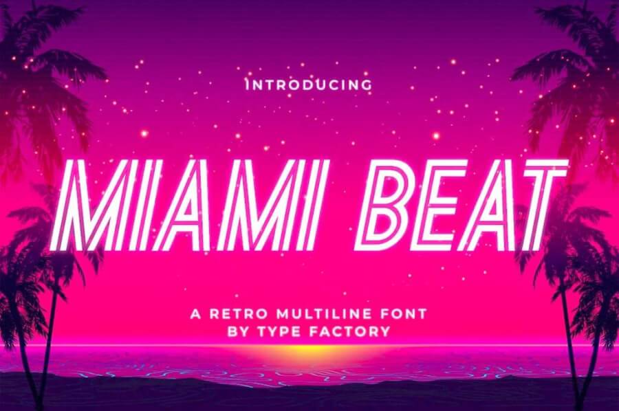 Miami Beat — Retro Multiline Font