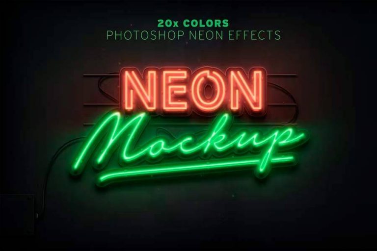 25+ Best Neon Sign Mockup Templates - The Designest