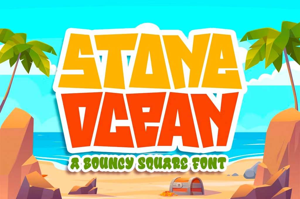 Stone Ocean — Bouncy Square Font