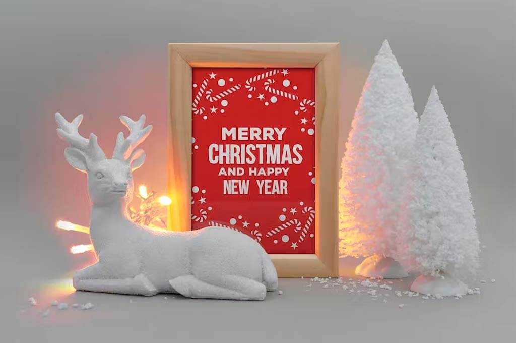 Christmas Picture Frame Mockup