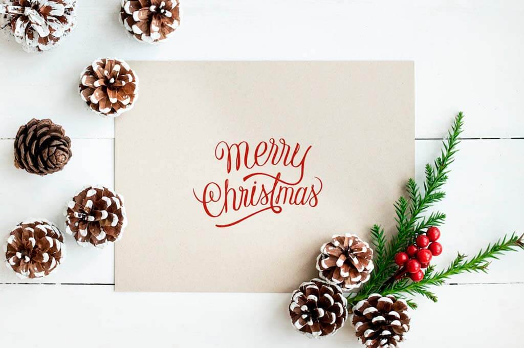 Merry Christmas Greeting Card Mockup