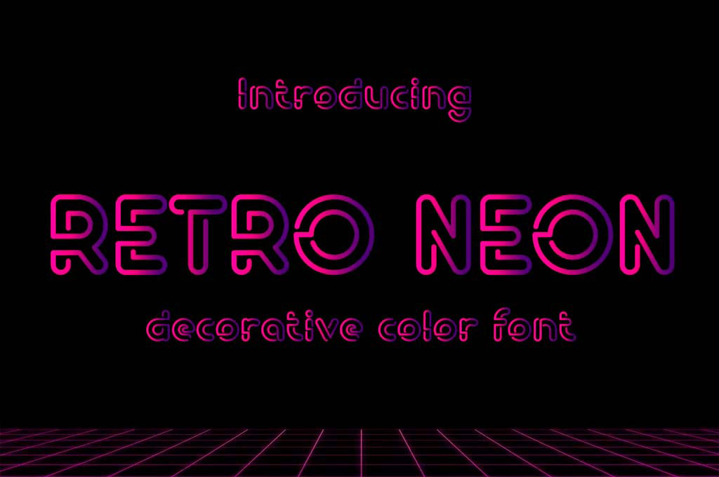 Retro_Neon_OpenType_SVG-Color_Font