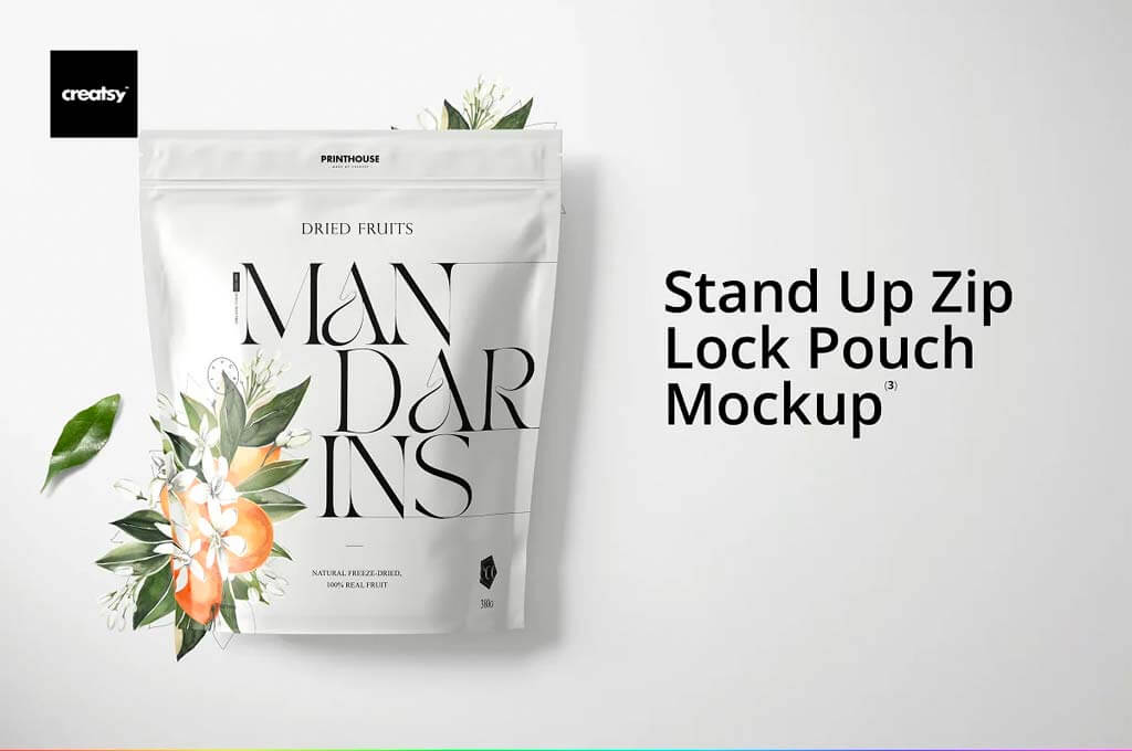 Stand Up Zip Lock Pouch Mockup