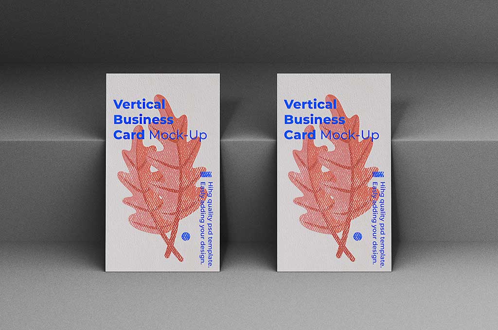 Vertical Business Card Mockup Template