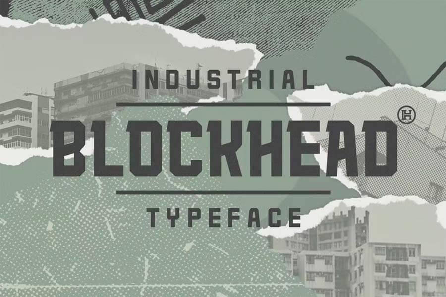 Blockhead Typeface — Bold Geometric Font