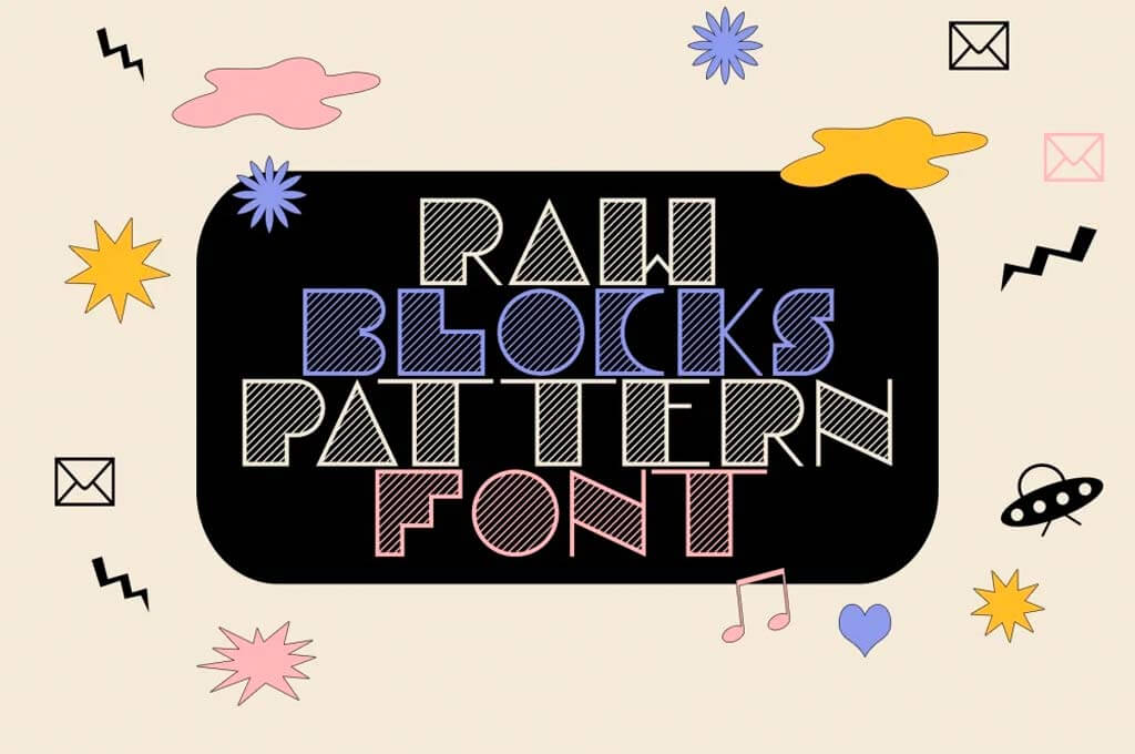 Classy Retro Font – Raw Blocks Pattern