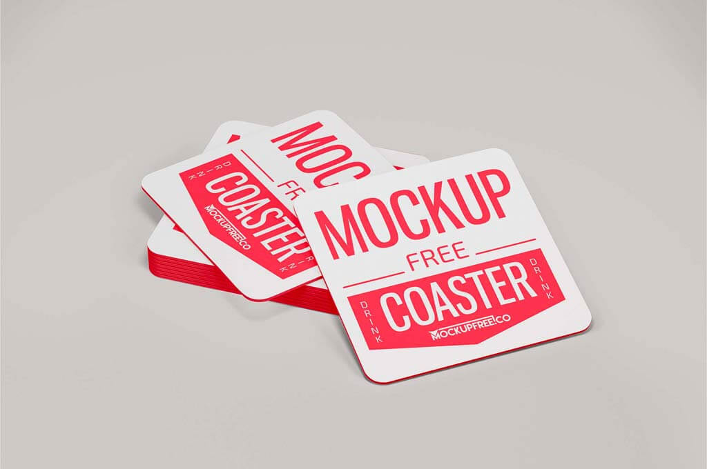 Free Paper Drink Coaster Mockup (PSD)