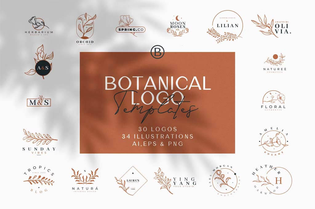 Hand-Drawn Botanical Logos and Illustrations