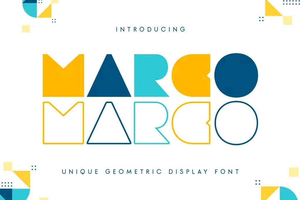 MARCO - Unique Geometric Display Font