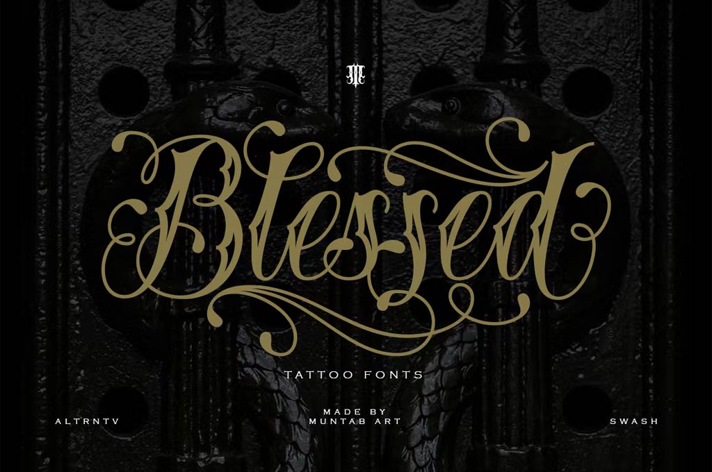Blessed | Traditional Tattoo Fonts