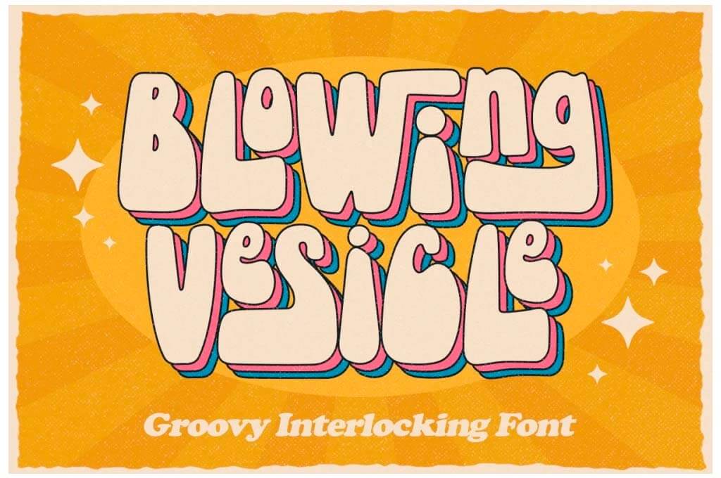 Blowing Vesicle — Groovy Interlocking Font