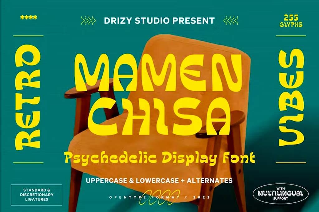 Mamenchisa Psychedelic Display Font