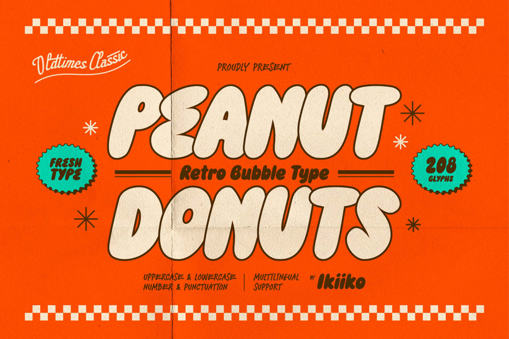 Peanut Donuts — Retro Bubble Font