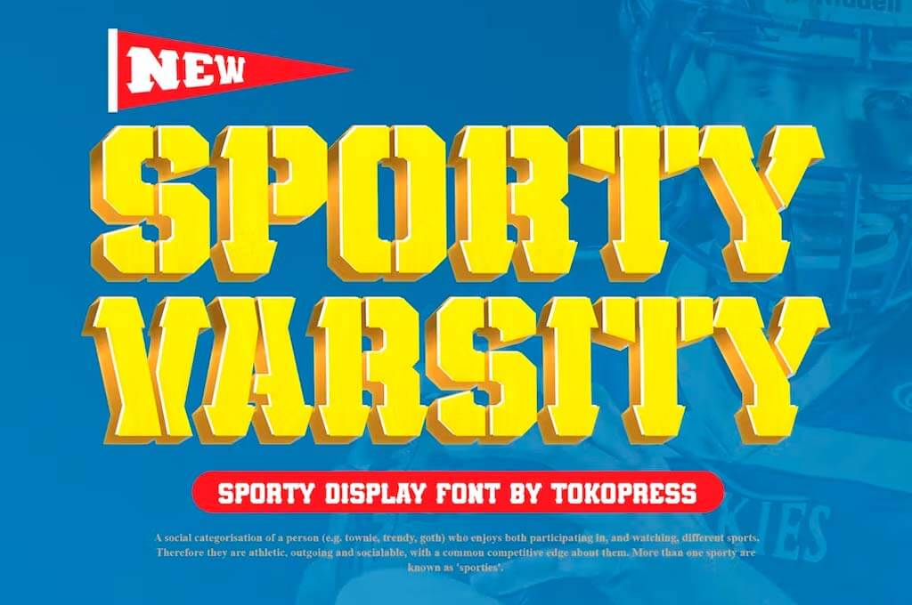 Sporty Varsity - Stencil Font