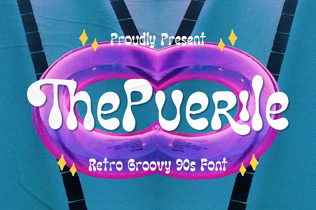The Puerile - Retro Groovy 90s Font