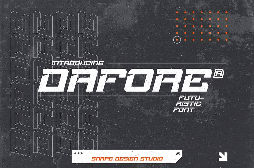 Dafore — Futuristic Font