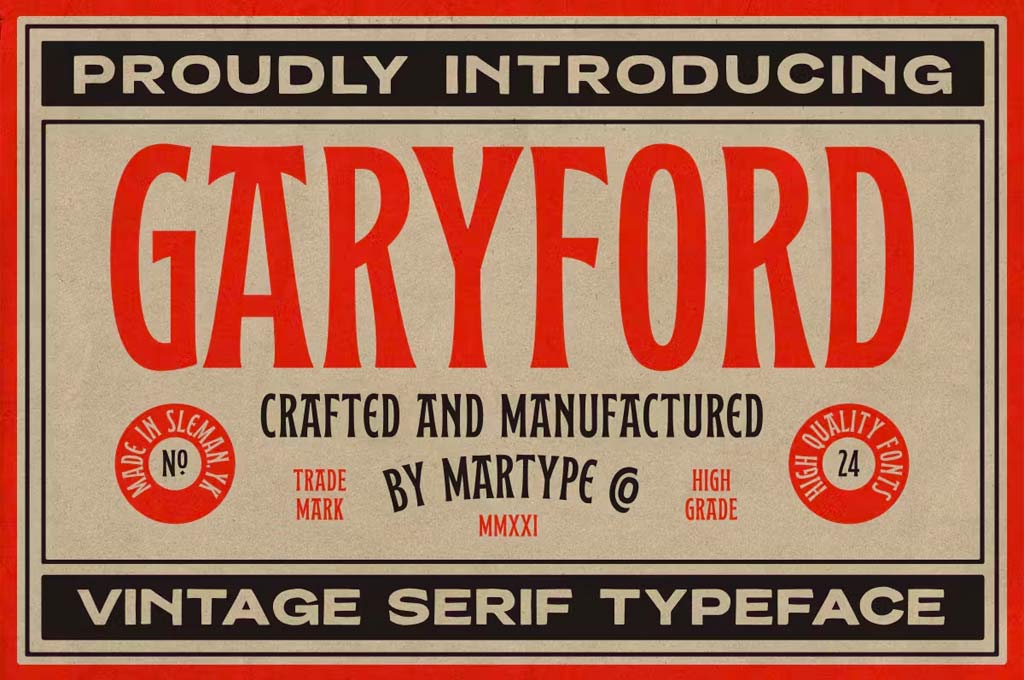 Garyford Vintage Display Font