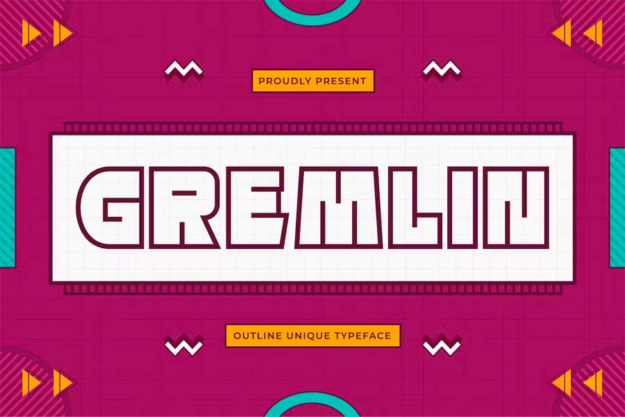 Gremlin - Outline Unique Typeface