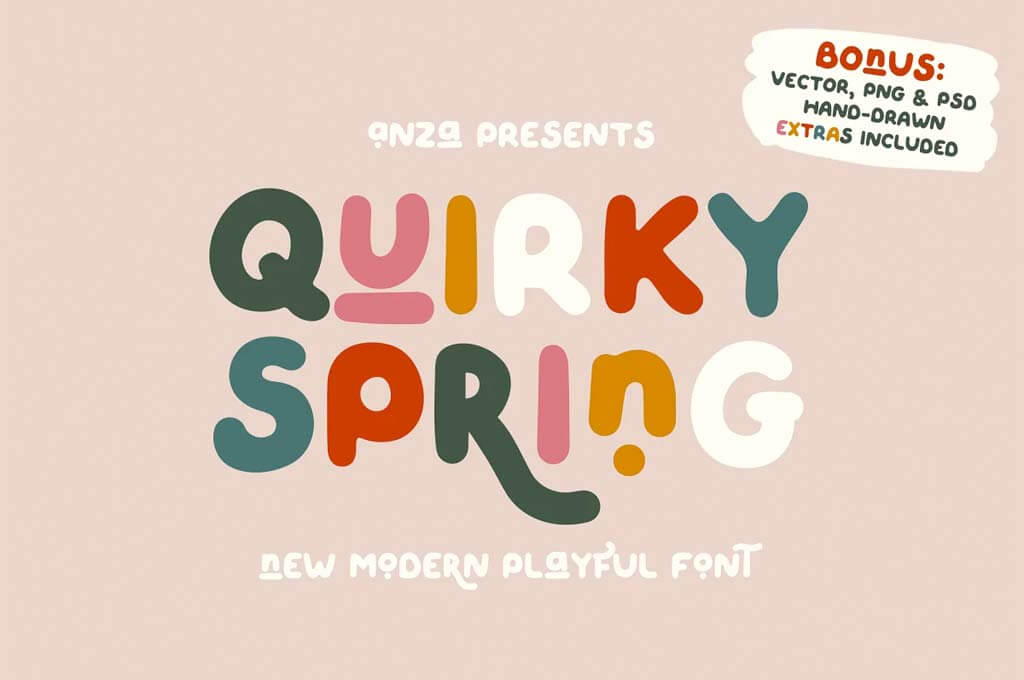 QUIRKY SPRING Playful Font Family