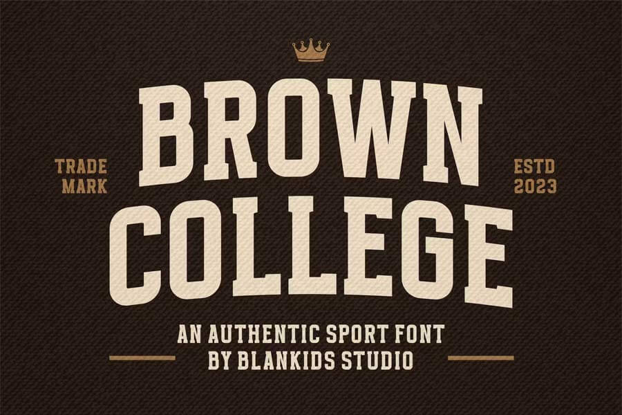 College or university alphabet. Original sport font with uppercase