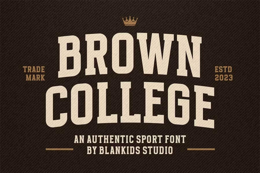 Brown College — an Authentic Sport Font