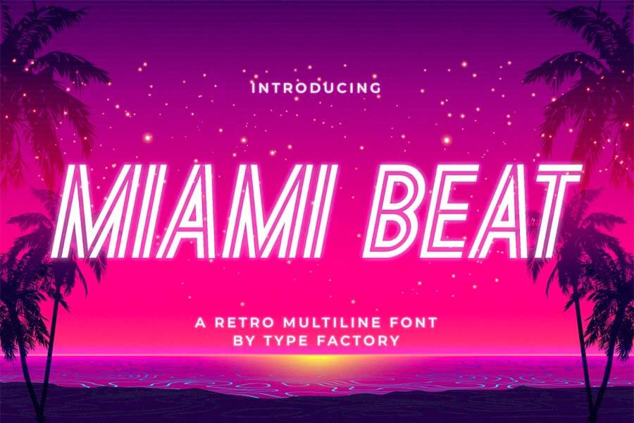 Miami Beat — a Retro Multiline Font