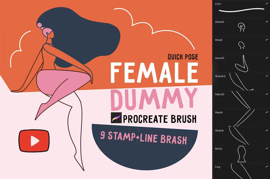 Female Dummy Procreate Brush Set