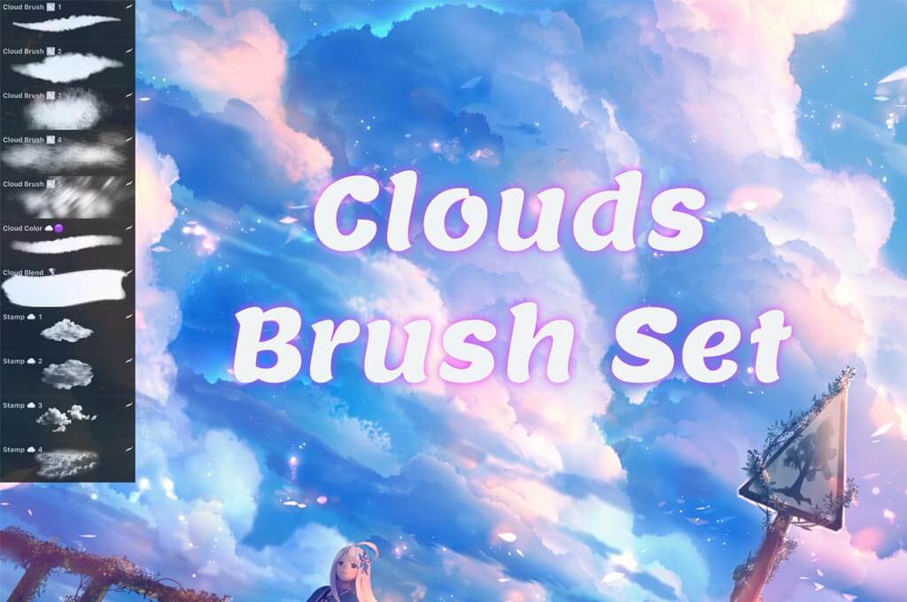 Free Clouds Brush Set for Procreate