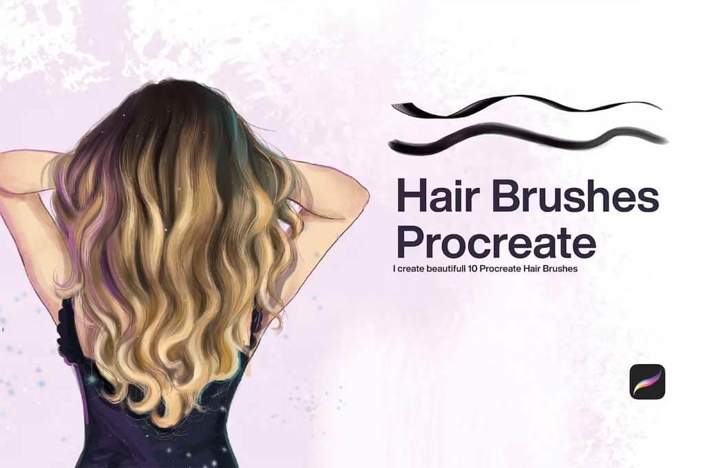 10 Hair Brushes Procreate