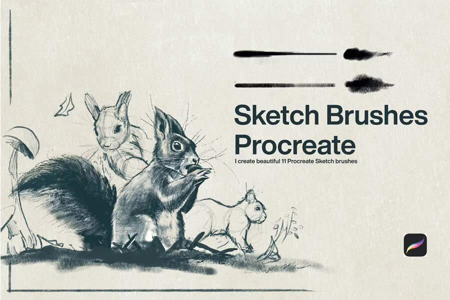 10 Sketch Brushes for Procreate