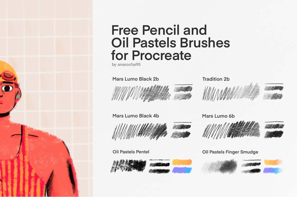 Free Pencil and Oil Pastel Brushes for Procreate