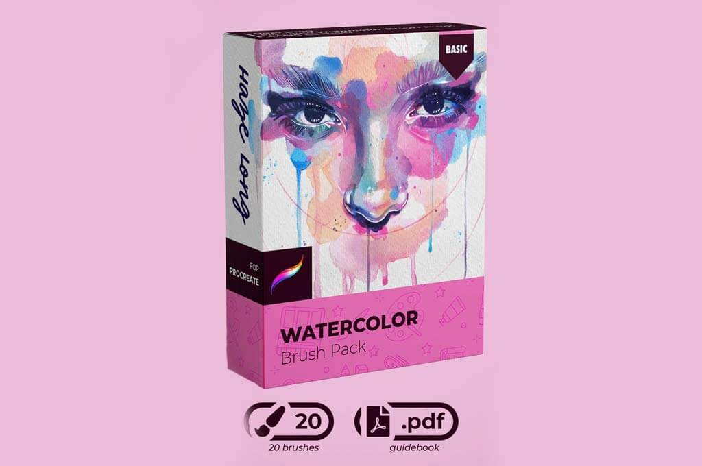 Haze Long Procreate Watercolor Brush Pack