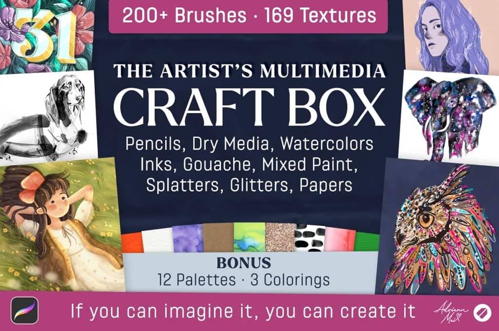 The Artists Multimedia Craft Box – Procreate Brushes